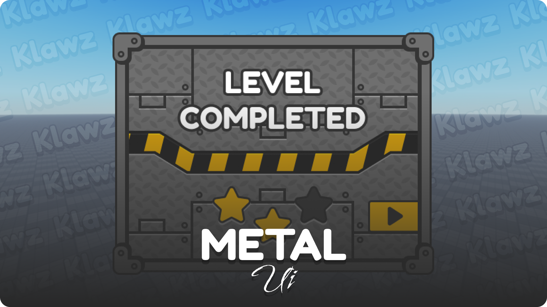 Metal Themed Level Completed Ui